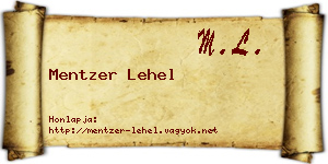 Mentzer Lehel névjegykártya